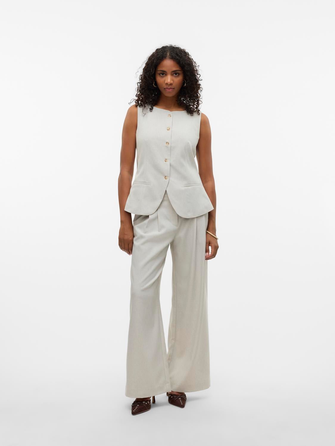 VMMIKELA Tailored Waistcoat - Birch - VERO MODA & VILA Bergvik